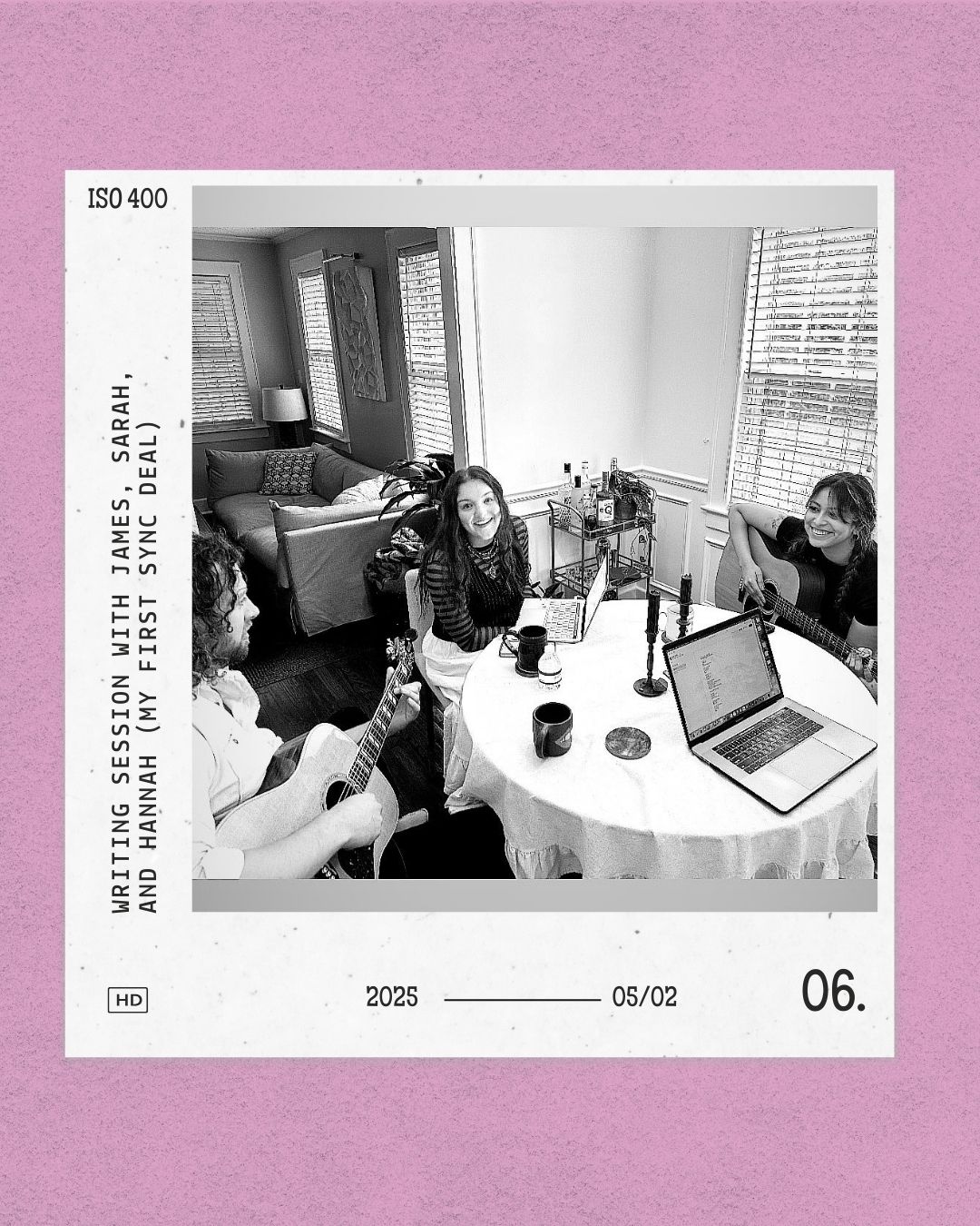 Writing session with James, Sarah, and Hannah (my first sync deal) — 2025-05-02